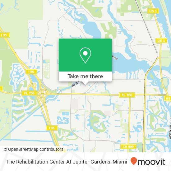 The Rehabilitation Center At Jupiter Gardens map