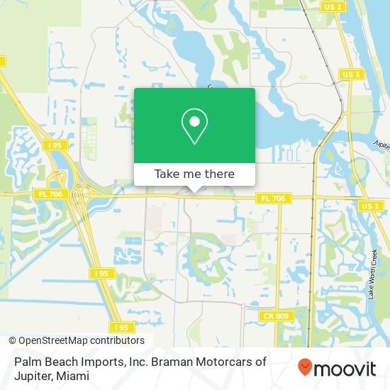 Palm Beach Imports, Inc. Braman Motorcars of Jupiter map