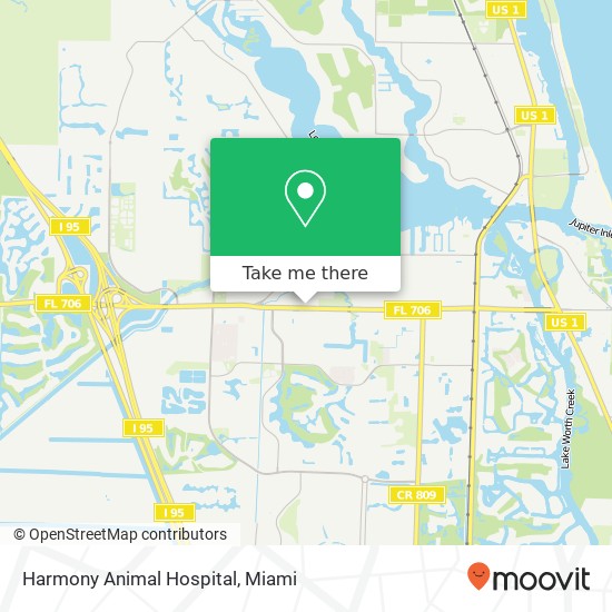 Mapa de Harmony Animal Hospital