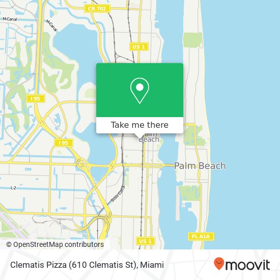 Mapa de Clematis Pizza (610 Clematis St)