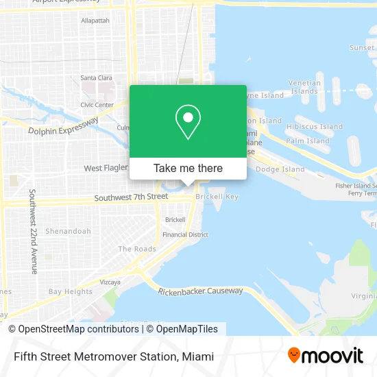 Mapa de Fifth Street Metromover Station