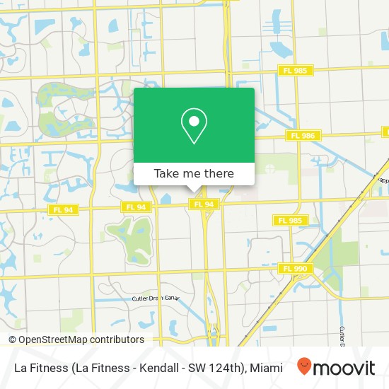 Mapa de La Fitness (La Fitness - Kendall - SW 124th)