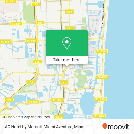 AC Hotel by Marriott Miami Aventura map