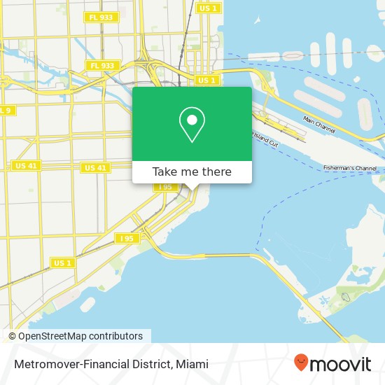 Mapa de Metromover-Financial District