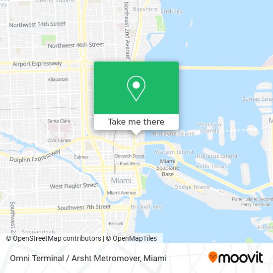 Mapa de Omni Terminal / Arsht Metromover