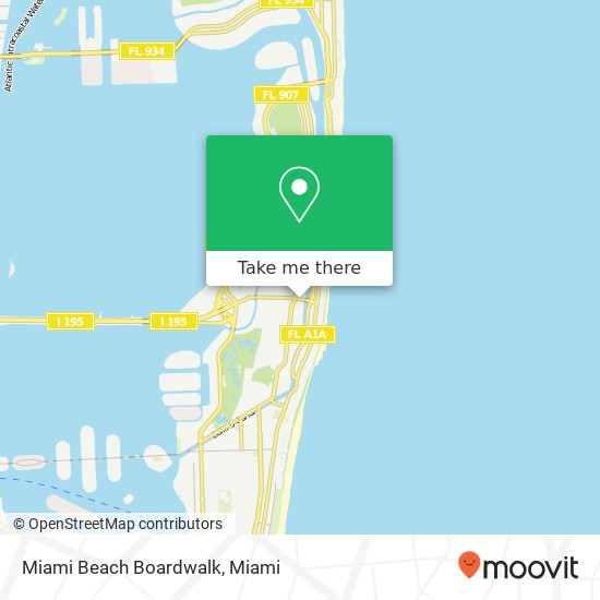 Mapa de Miami Beach Boardwalk