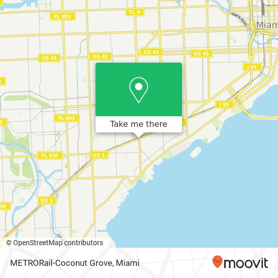 Mapa de METRORail-Coconut Grove