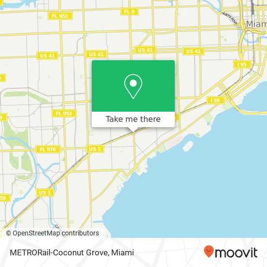 METRORail-Coconut Grove map