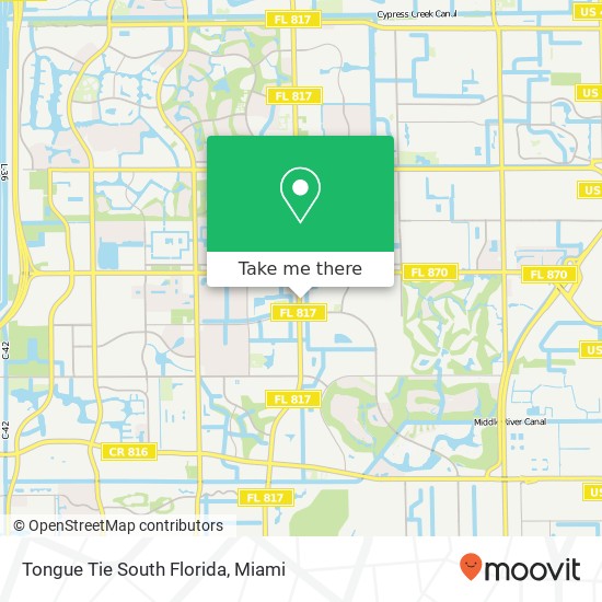 Mapa de Tongue Tie South Florida