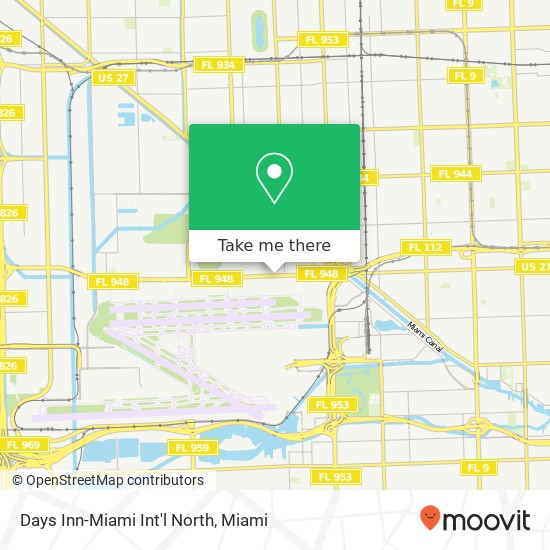 Days Inn-Miami Int'l North map