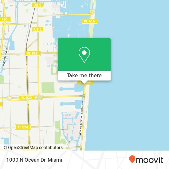 1000 N Ocean Dr map