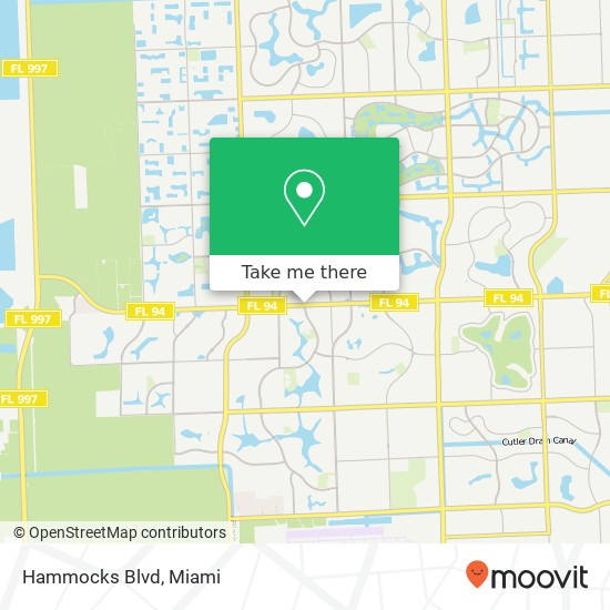 Hammocks Blvd map