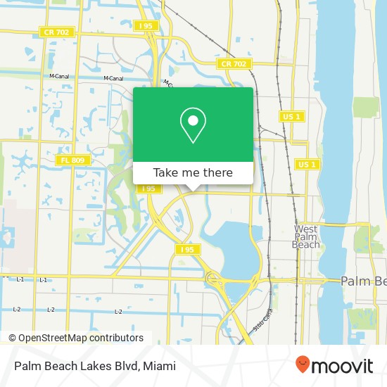 Mapa de Palm Beach Lakes Blvd