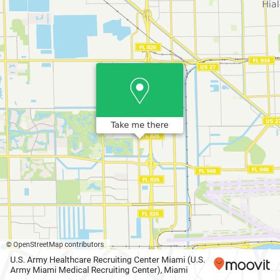 Mapa de U.S. Army Healthcare Recruiting Center Miami