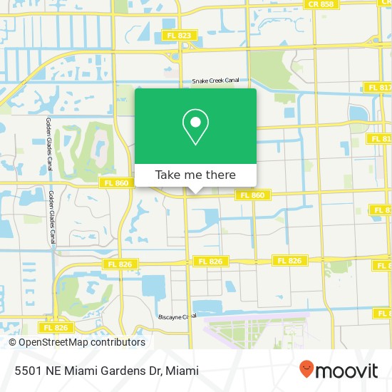 Mapa de 5501 NE Miami Gardens Dr