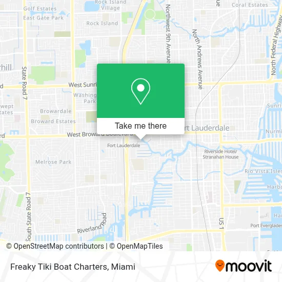 Freaky Tiki Boat Charters map