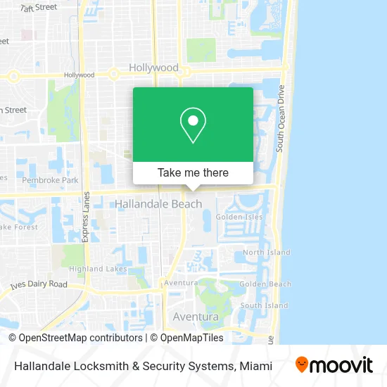 Hallandale Locksmith & Security Systems map
