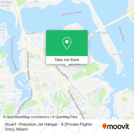 Stuart - Precision Jet Hangar - S (Private Flights Only) map