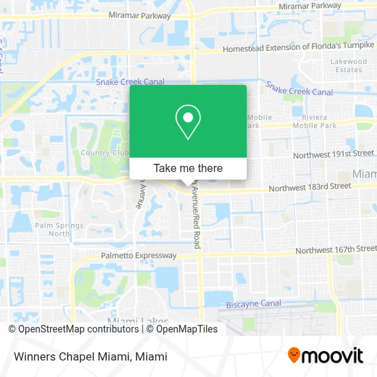 Winners Chapel Miami map