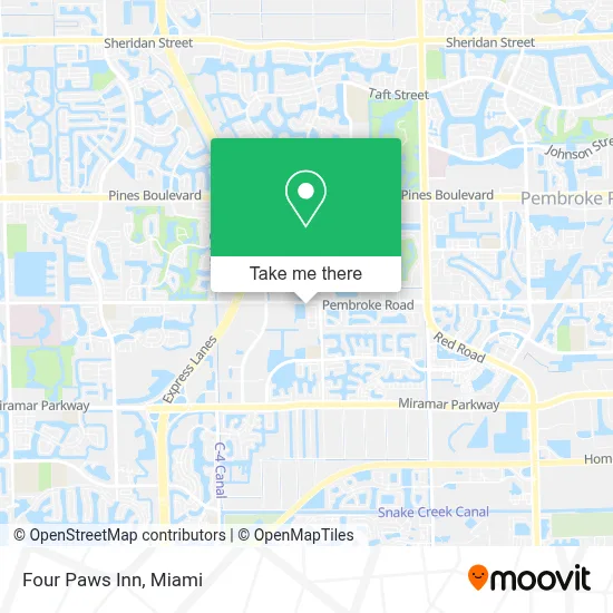 Four Paws Inn map