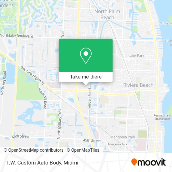 T.W. Custom Auto Body map