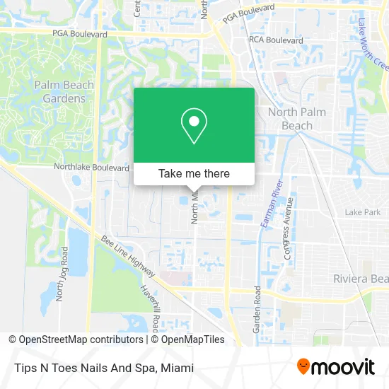 Tips N Toes Nails And Spa map