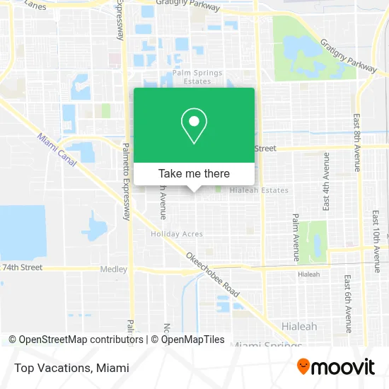 Top Vacations map