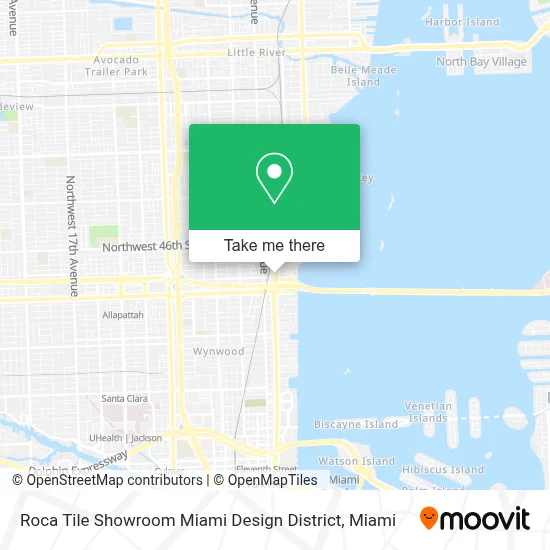 Roca Tile Showroom Miami Design District map
