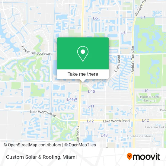Custom Solar & Roofing map
