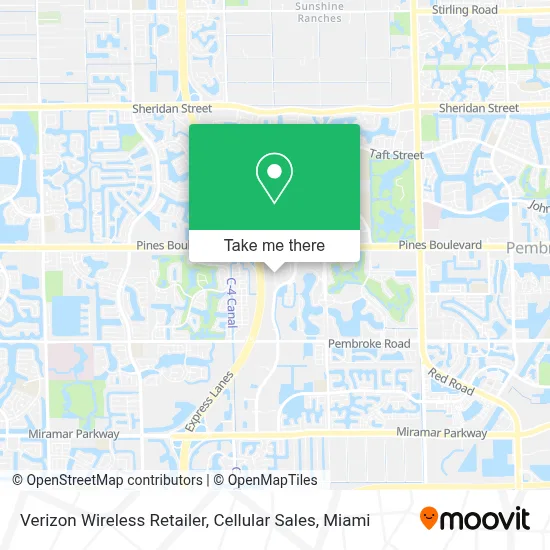 Verizon Wireless Retailer, Cellular Sales map
