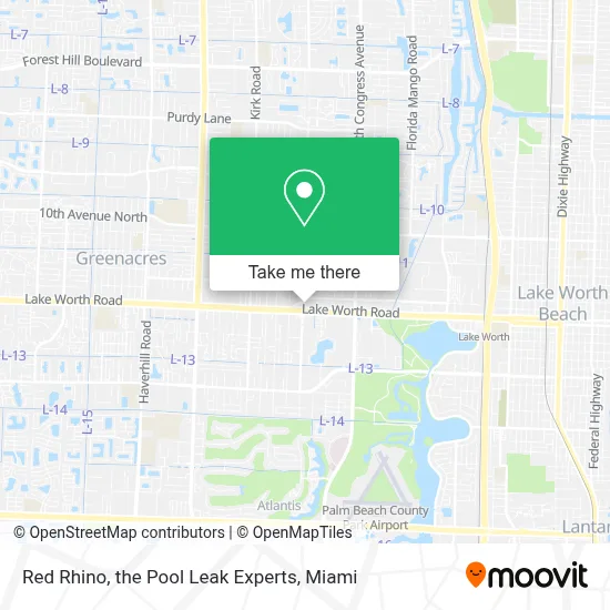 Red Rhino, the Pool Leak Experts map