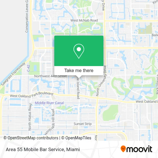 Area 55 Mobile Bar Service map
