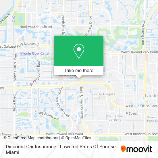 Discount Car Insurance | Lowered Rates Of Sunrise map