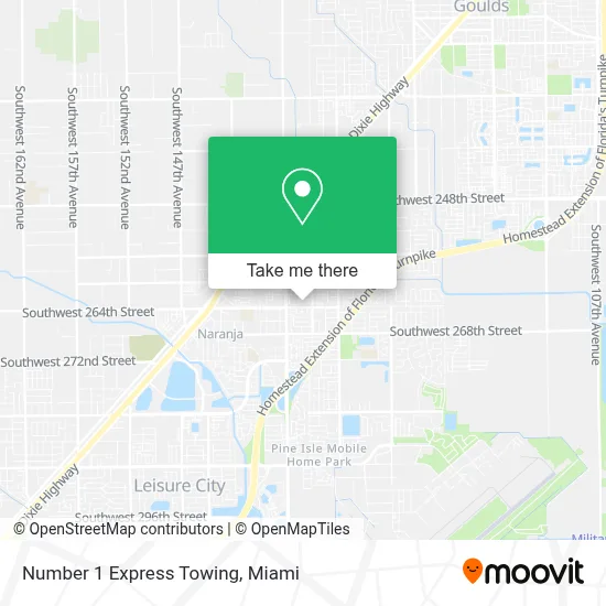 Number 1 Express Towing map