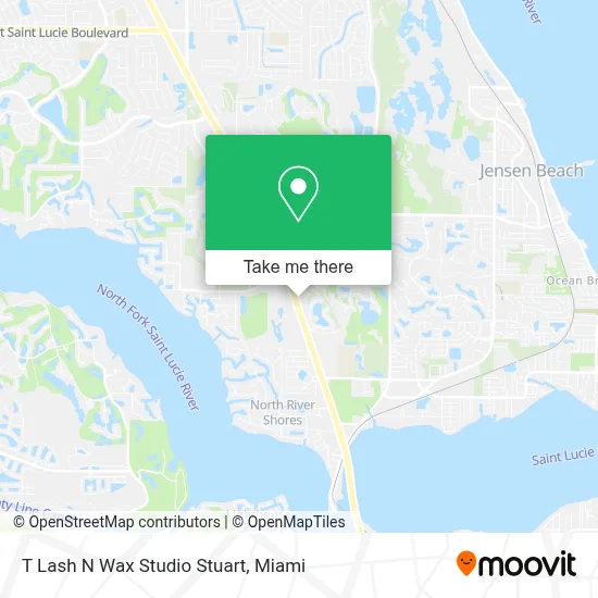 T Lash N Wax Studio Stuart map
