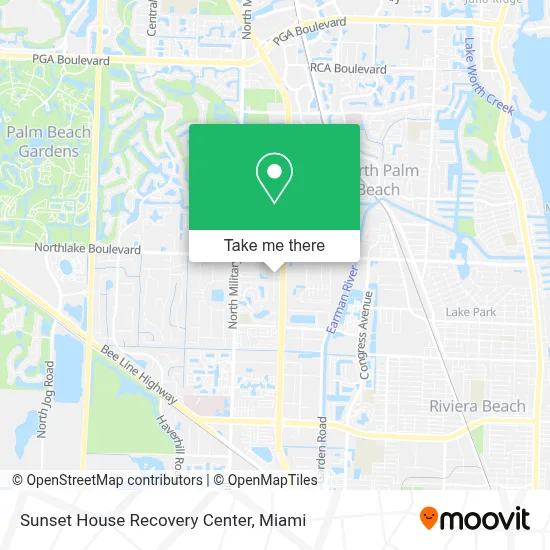Sunset House Recovery Center map