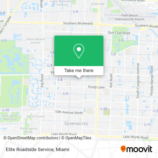 Elite Roadside Service map
