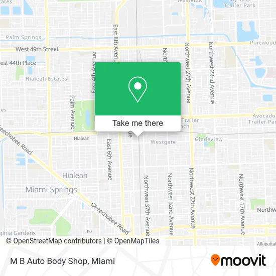 M B Auto Body Shop map