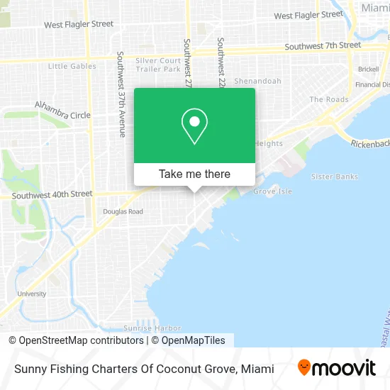 Sunny Fishing Charters Of Coconut Grove map