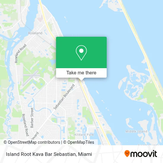 Island Root Kava Bar Sebastian map
