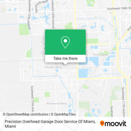 Precision Overhead Garage Door Service Of Miami map