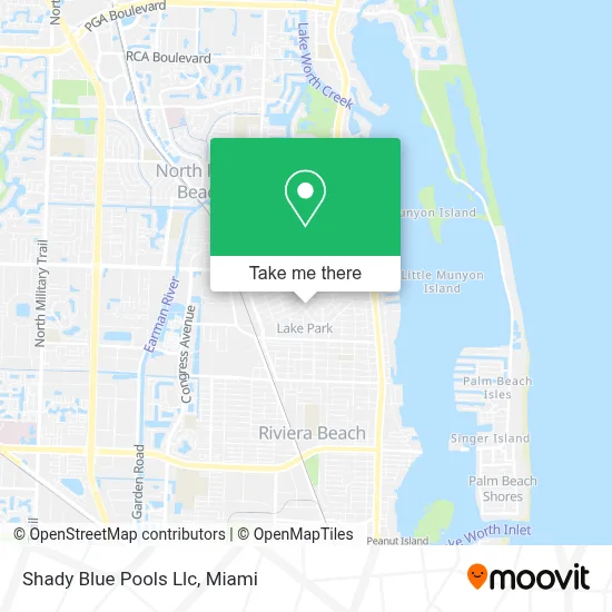 Shady Blue Pools Llc map