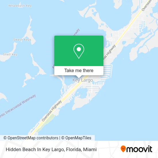 Hidden Beach In Key Largo, Florida map