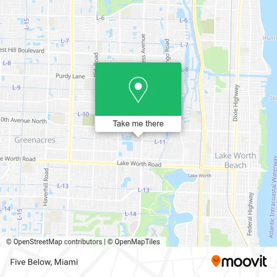 Five Below map