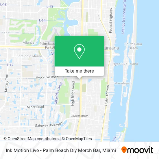 Ink Motion Live - Palm Beach Diy Merch Bar map