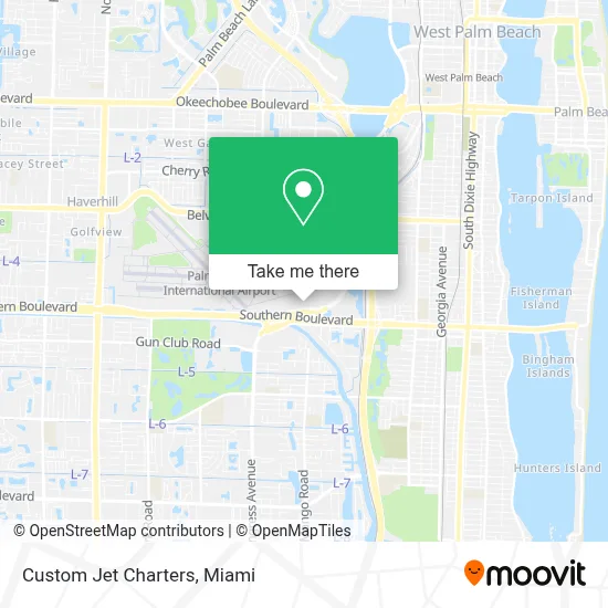 Custom Jet Charters map