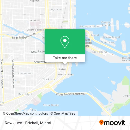 Raw Juce - Brickell map