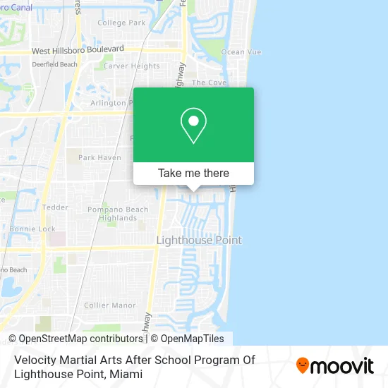 Velocity Martial Arts After School Program Of Lighthouse Point map