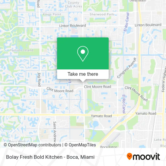 Bolay Fresh Bold Kitchen - Boca map