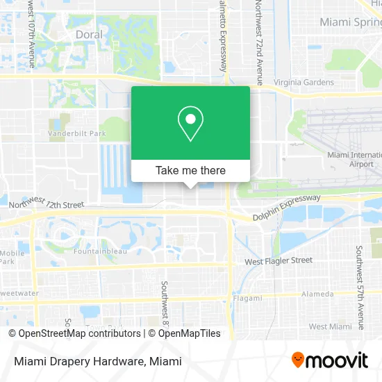 Miami Drapery Hardware map